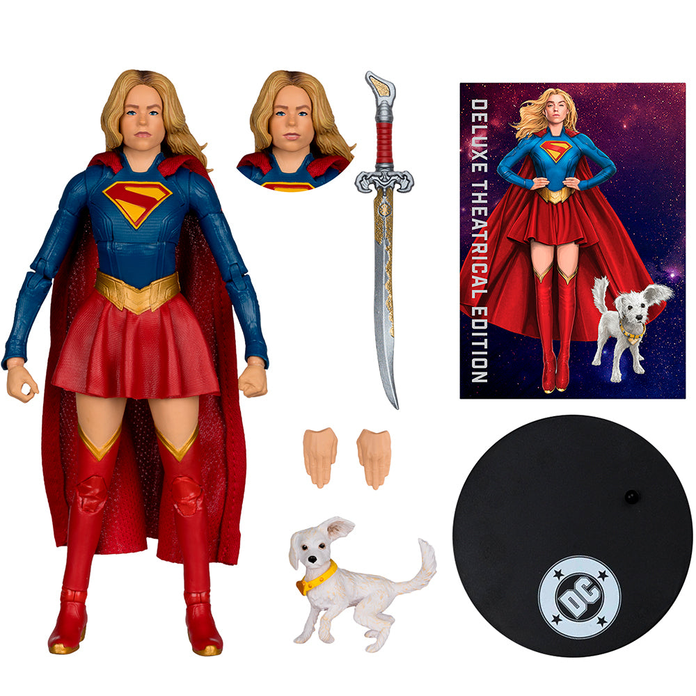 DC Multiverse Supergirl and Baby Krypto (Supergirl Movie) 7in Action Figure Deluxe Theatrical Edition
