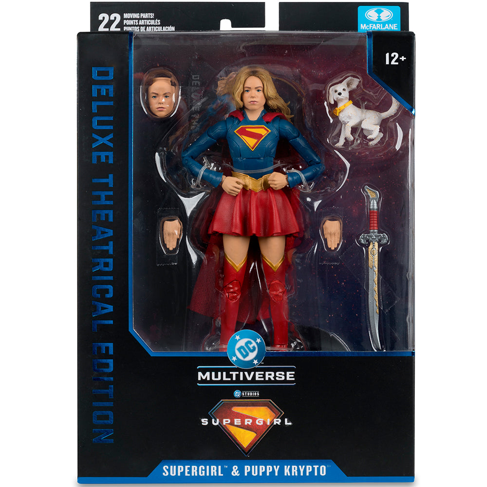 DC Multiverse Supergirl and Baby Krypto (Supergirl Movie) 7in Action Figure Deluxe Theatrical Edition