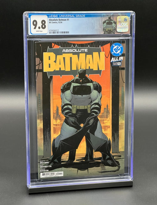 Absolute Batman #1 CGC 9.8 – DC Comics komiksas, Cover A – Nick Dragotta, CGC kapsulė